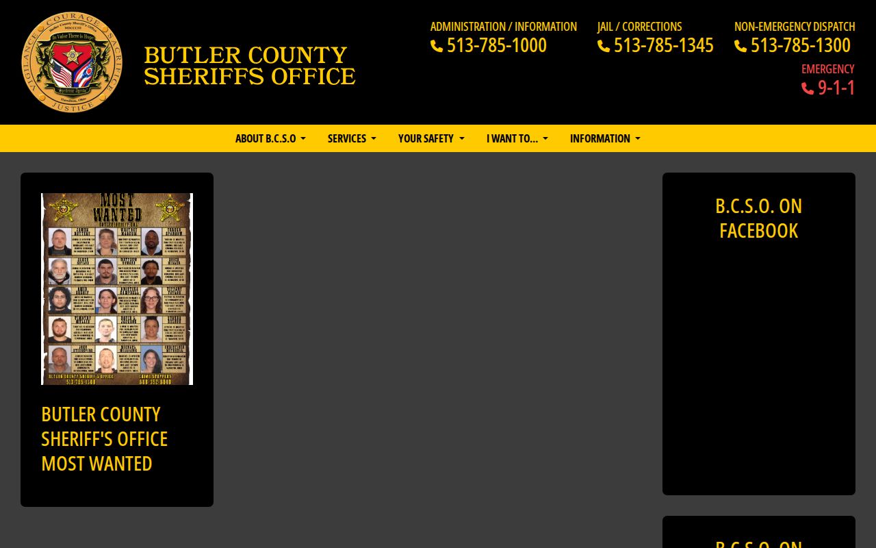 Butler County official most wanted fugitives page