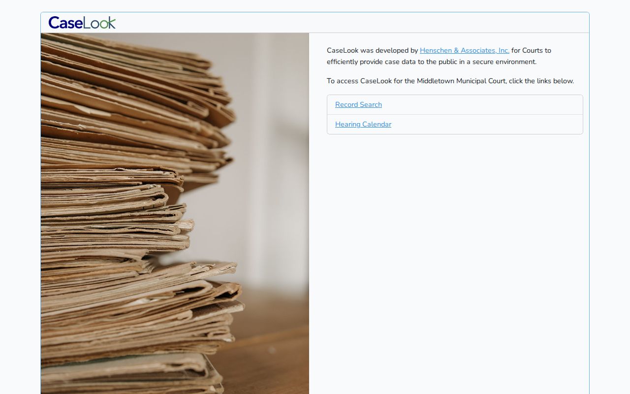 Middletown Municipal Court CaseLook for Middletown booking case follow-up